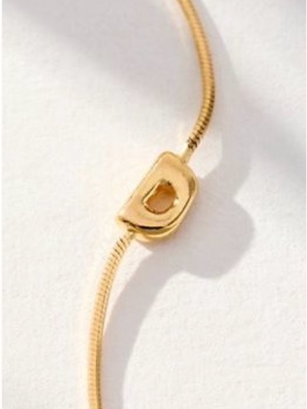 Anthropologie Polished Gold Letter D Necklace